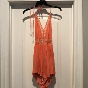 Cute coral romper